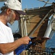 Junior showed us how to measure the lobsater, we learned that the left side of the lobster is always the bigger side.