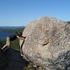 Phil pushing the Bubble rock.