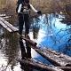 Kim's turn to demonstrate her balancing skill.