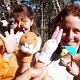 Puppets soaking the sun at the outlook.
