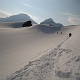 A very cool long curvy tarverse. Not so cool on the way back when the snow was all mussy.