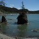 Heading down to a short rocky beach.