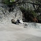We ran into these two folks who frequented the beach on the way in. They were napping while waiting for the tide to go out before they can continue their way to Toleak Point.