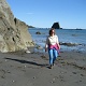We have to time the wave at many sections along the beach in order not to get our feet wet. It was fun!
