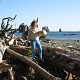 Kim collected some old buoys to decorate our site.