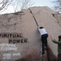 Alex applying his spiritual power to assist Jen.