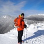 Kim with the Franconia Ridge.