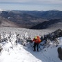 Kim approaching the summit.