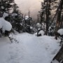 Looking down at the steep section.