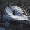 Hanna managed to keep the sled behind her.