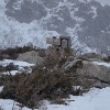 The wind was so strong we decided to bail the attempt. Heading back to Blueberry Knoll.