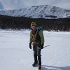 Jeff on the frozen Chimney pond.
